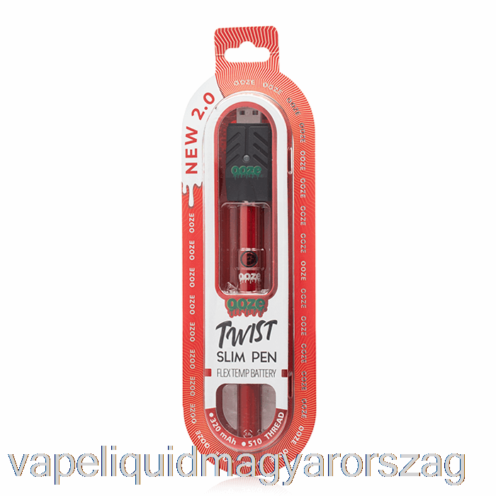 Ooze Slim Twist Pen 2.0 Flex Temp Akkumulátor Rubinvörös Vape Toll